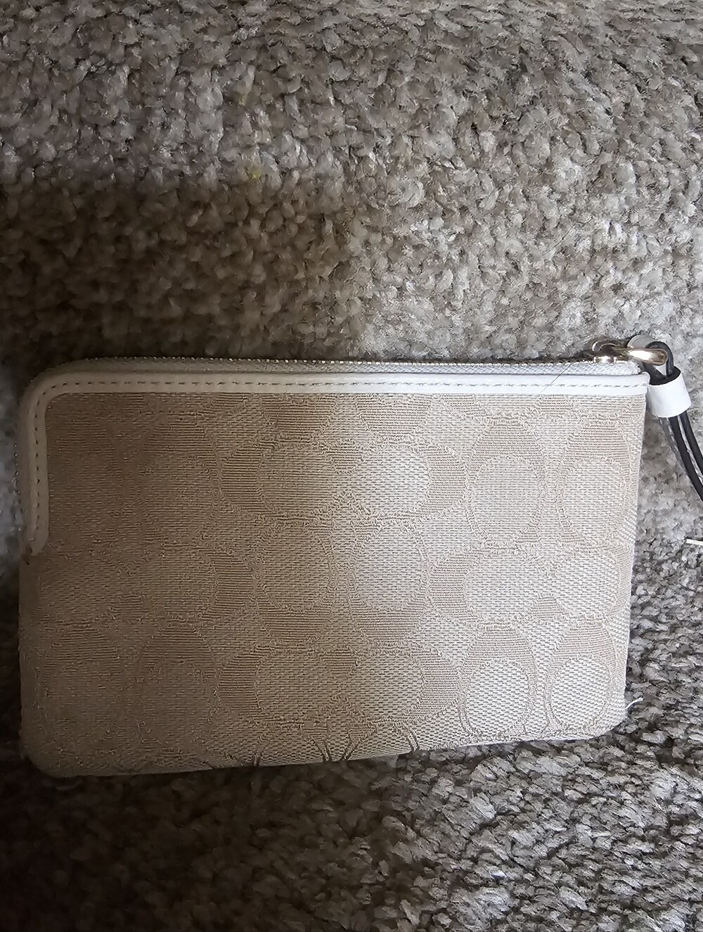 Coach Cream Signature Canvas Wristlet - Picture 6 of 7
